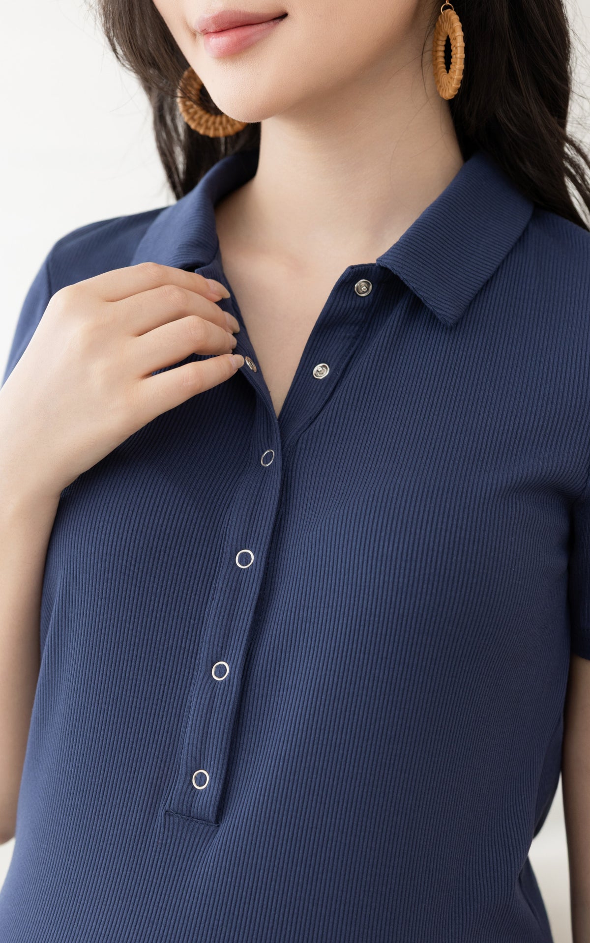 Parker Polo Nursing Dress in Navy