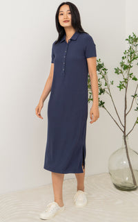 Parker Polo Nursing Dress in Navy