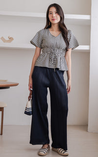 Phoenix Checkered Nursing Top in Black