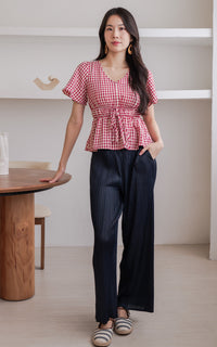 Phoenix Checkered Nursing Top in Red
