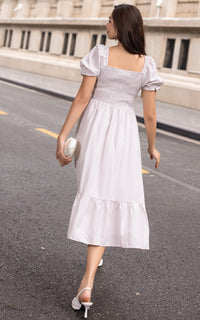 Rebecca Checkered Nursing Dress in Purple