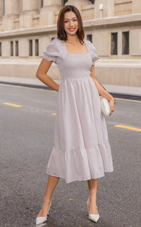 Rebecca Checkered Nursing Dress in Purple