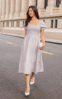 Rebecca Checkered Nursing Dress in Purple