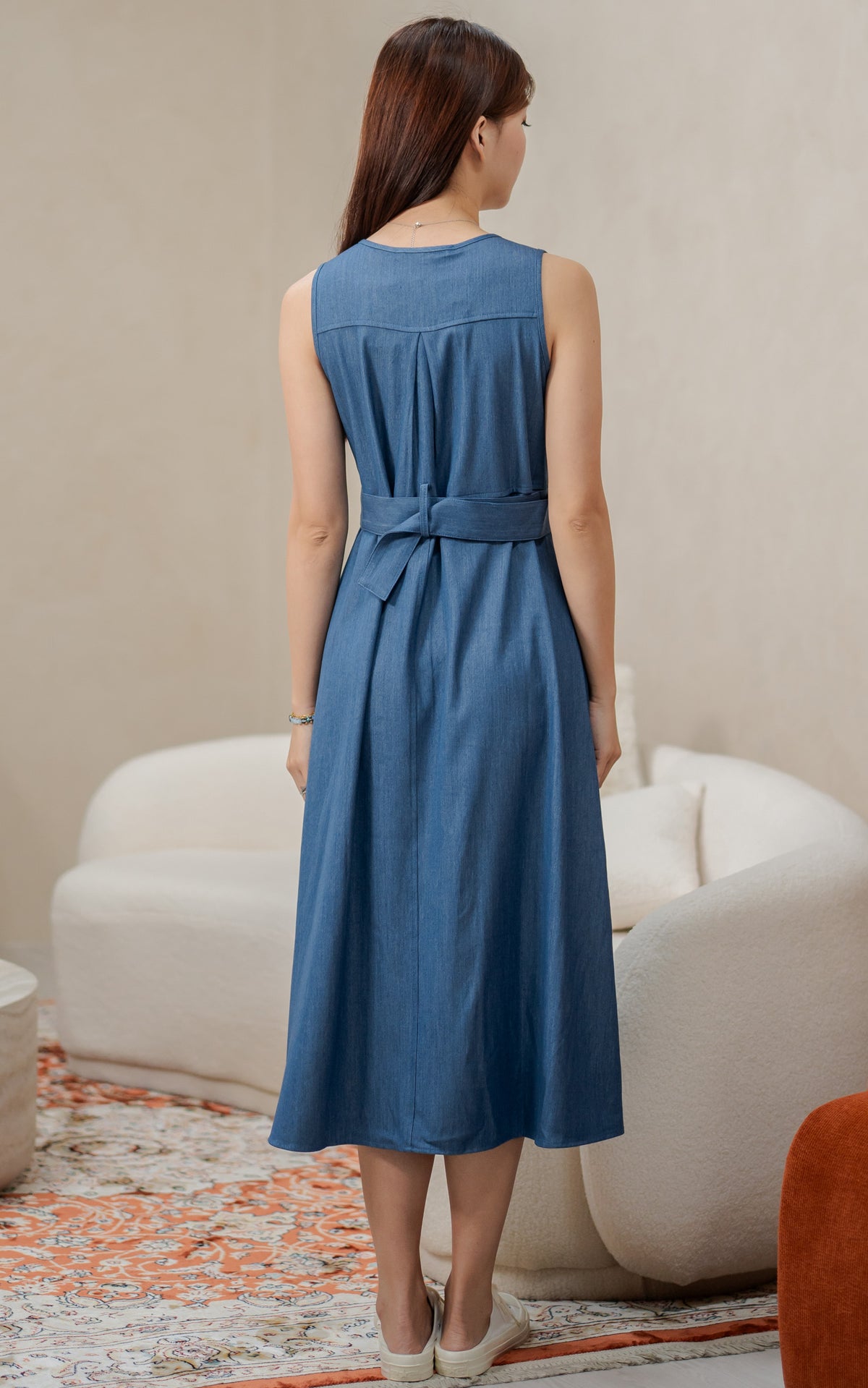 Regina Denim Nursing Dress in Blue