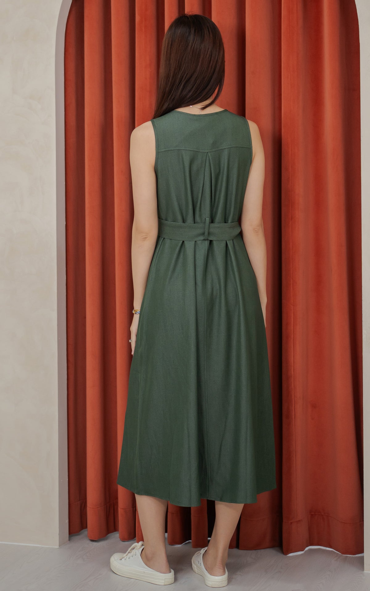 Regina Denim Nursing Dress in Green