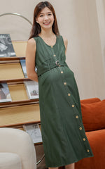 Regina Denim Nursing Dress in Green