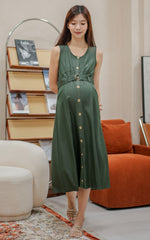 Regina Denim Nursing Dress in Green
