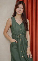 Regina Denim Nursing Dress in Green