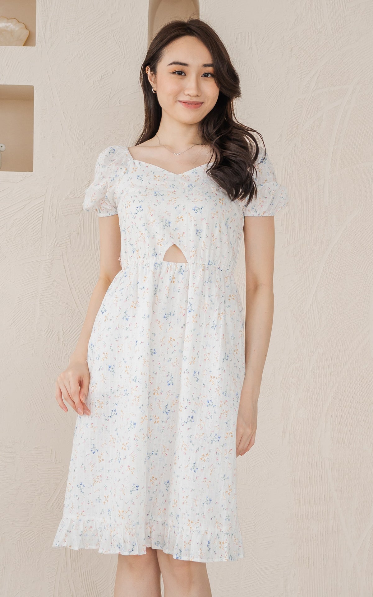 Rowane Floral Nursing Dress in White
