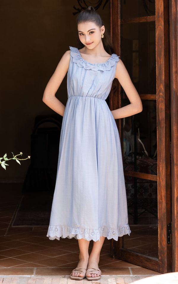 Ruffles Lace Sleeveless Dress