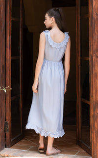 Ruffles Lace Sleeveless Nursing Dress