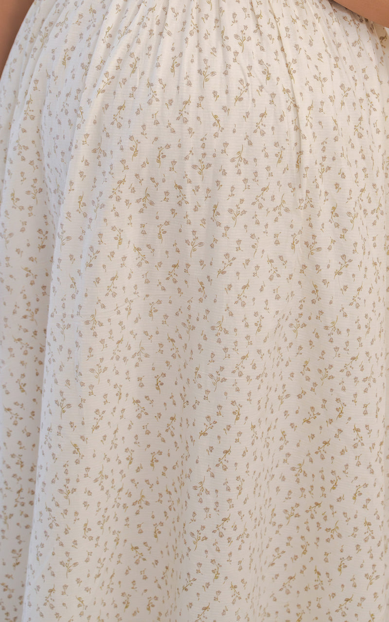 Salem Floral Nursing Dress in Brown