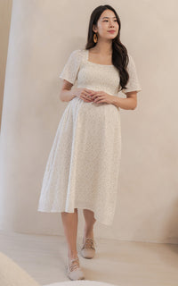 Salem Floral Nursing Dress in Brown