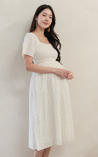 Salem Floral Nursing Dress in Brown