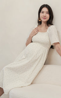 Salem Floral Nursing Dress in Brown