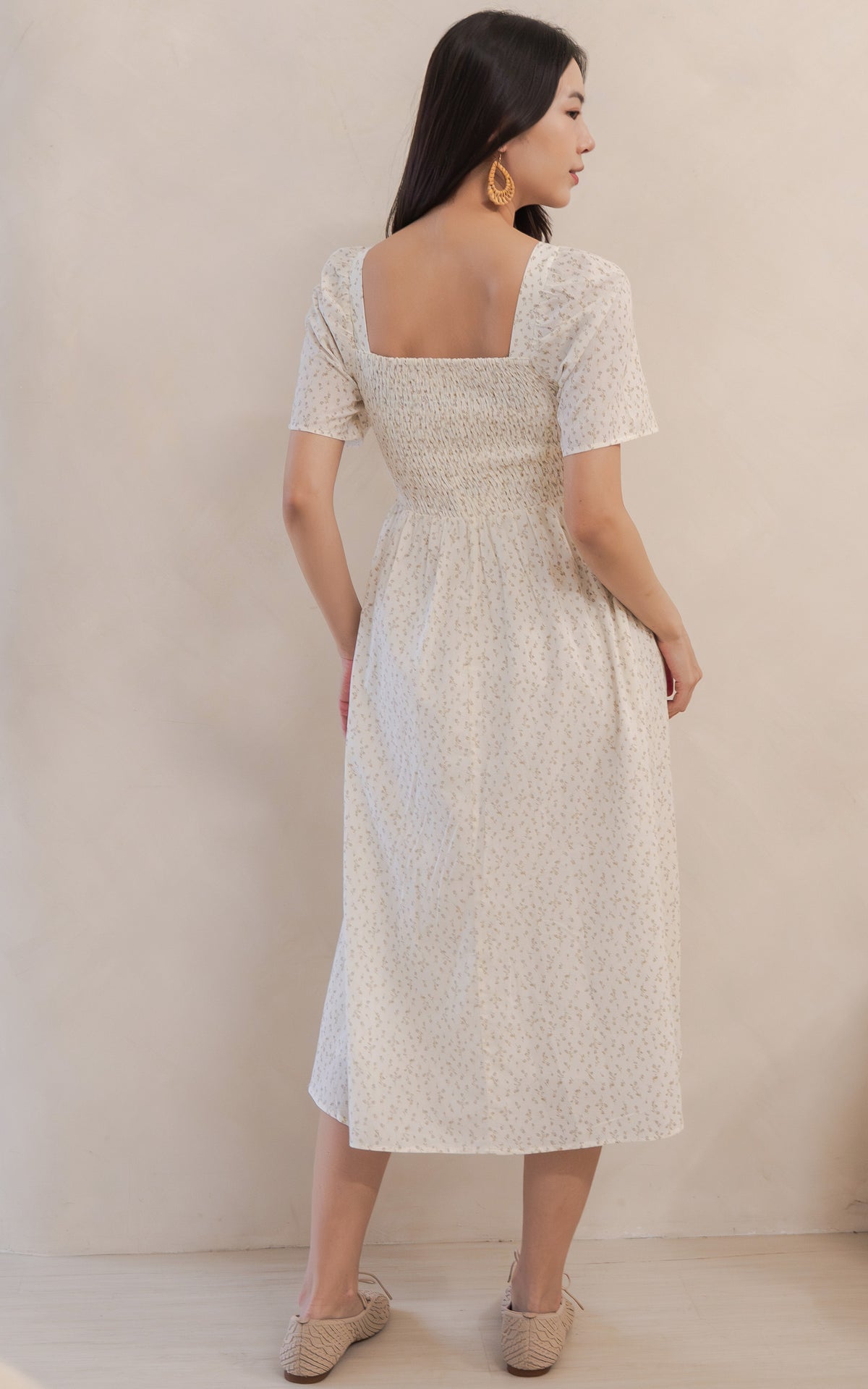 Salem Floral Nursing Dress in Brown