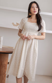 Salem Floral Nursing Dress in Brown