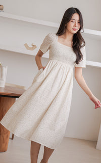 Salem Floral Nursing Dress in Brown