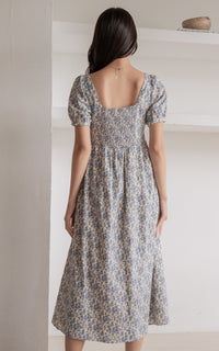 Sawyer Floral Nursing Dress in Blue