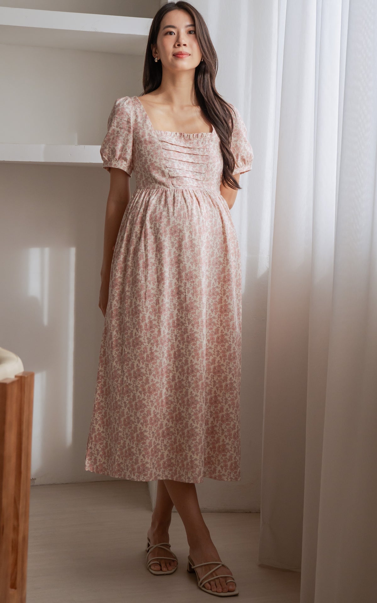 Sawyer Floral Nursing Dress in Pink