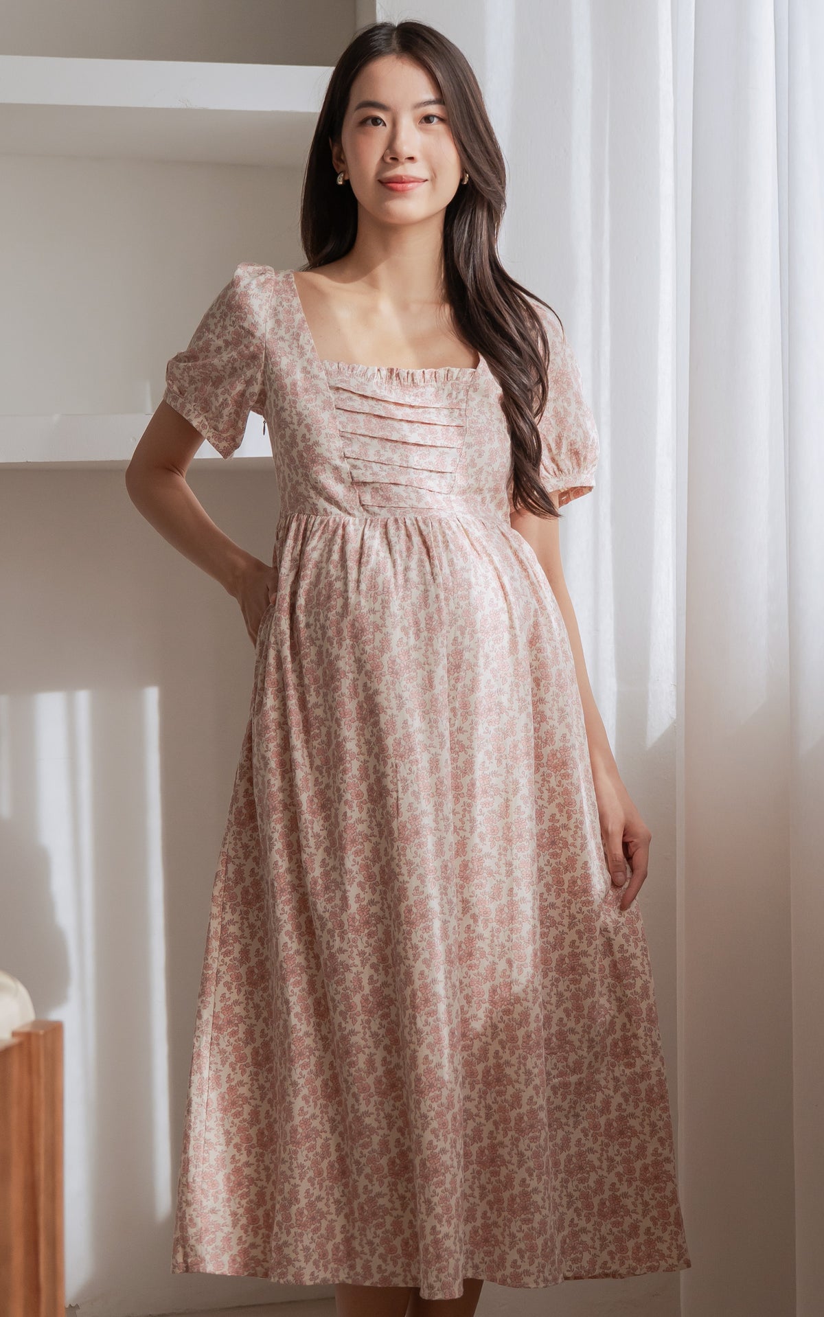 Sawyer Floral Nursing Dress in Pink