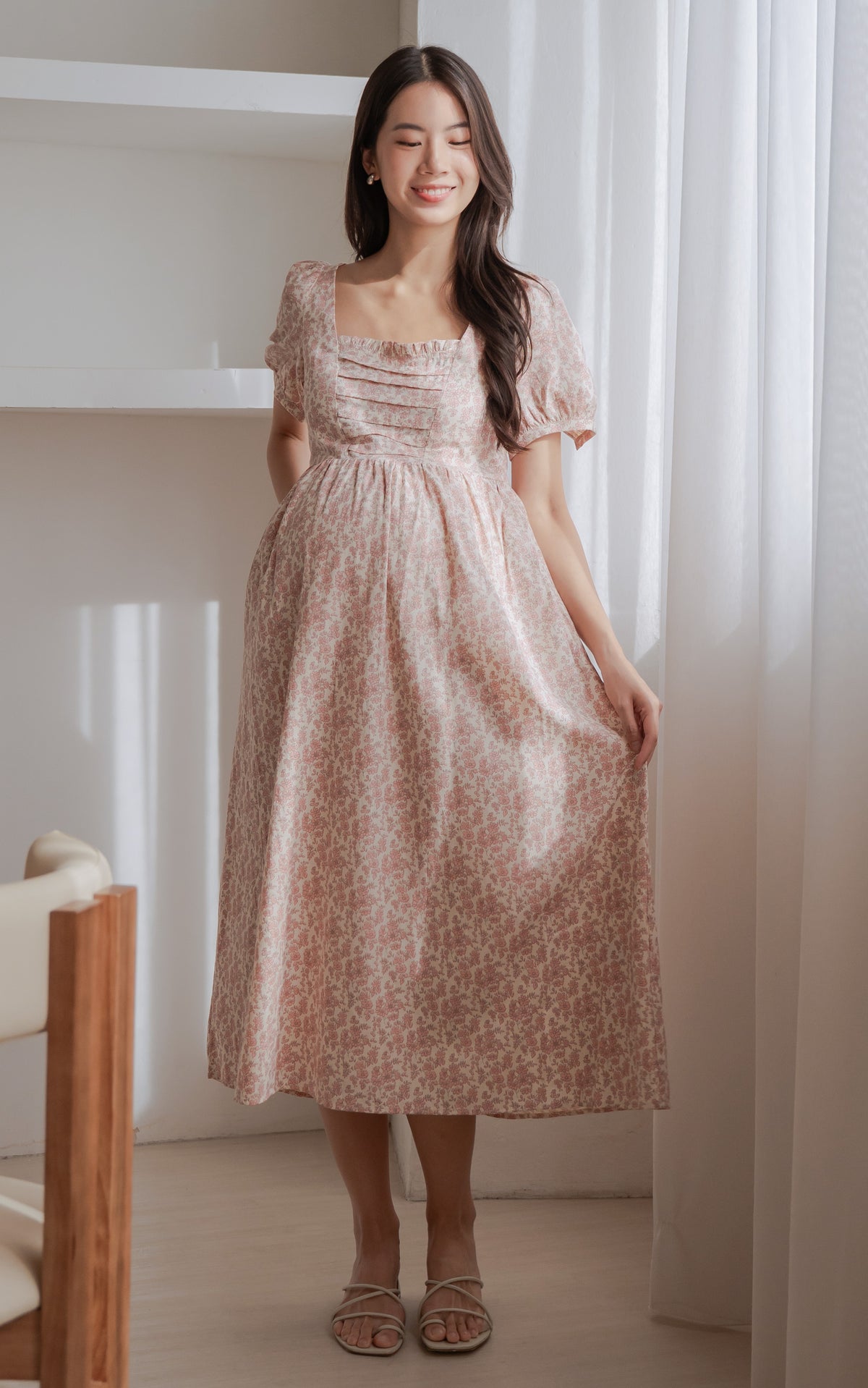Sawyer Floral Nursing Dress in Pink