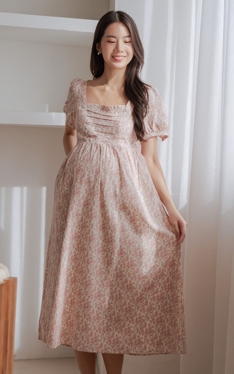 Sawyer Floral Nursing Dress in Pink