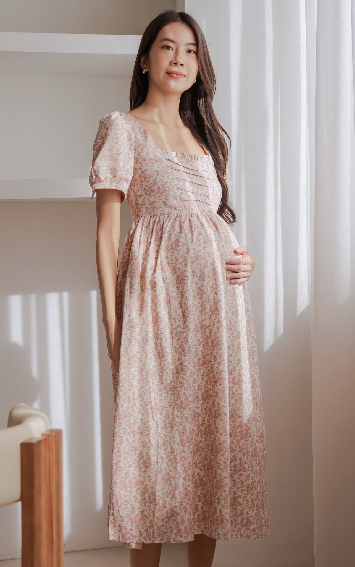 Sawyer Floral Nursing Dress in Pink