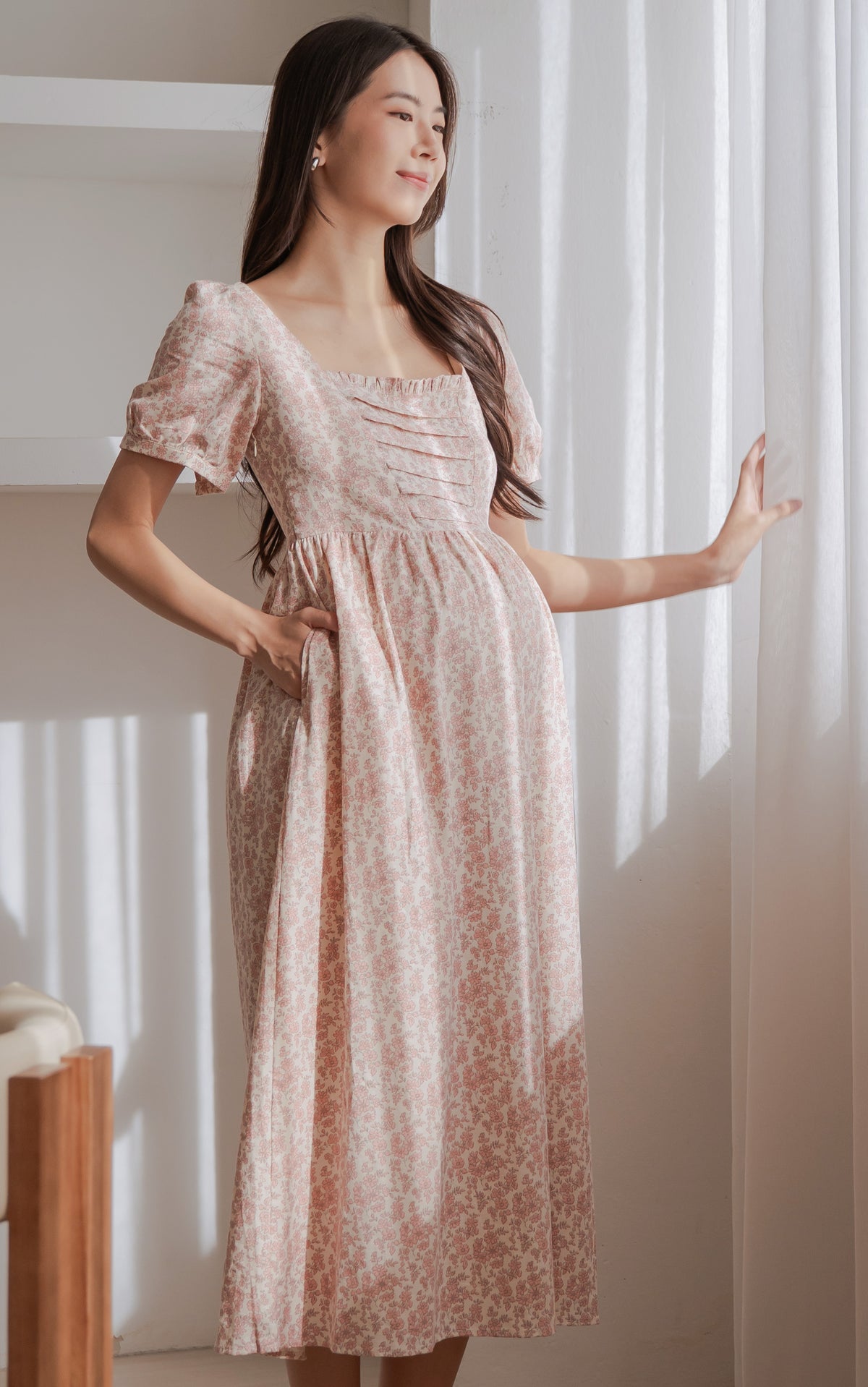 Sawyer Floral Nursing Dress in Pink