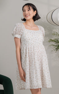 Saylor Floral Padded Nursing Dress in Cream