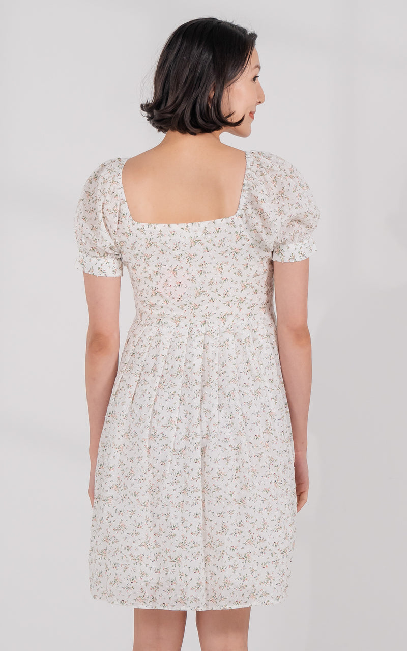 Saylor Floral Padded Nursing Dress in Cream
