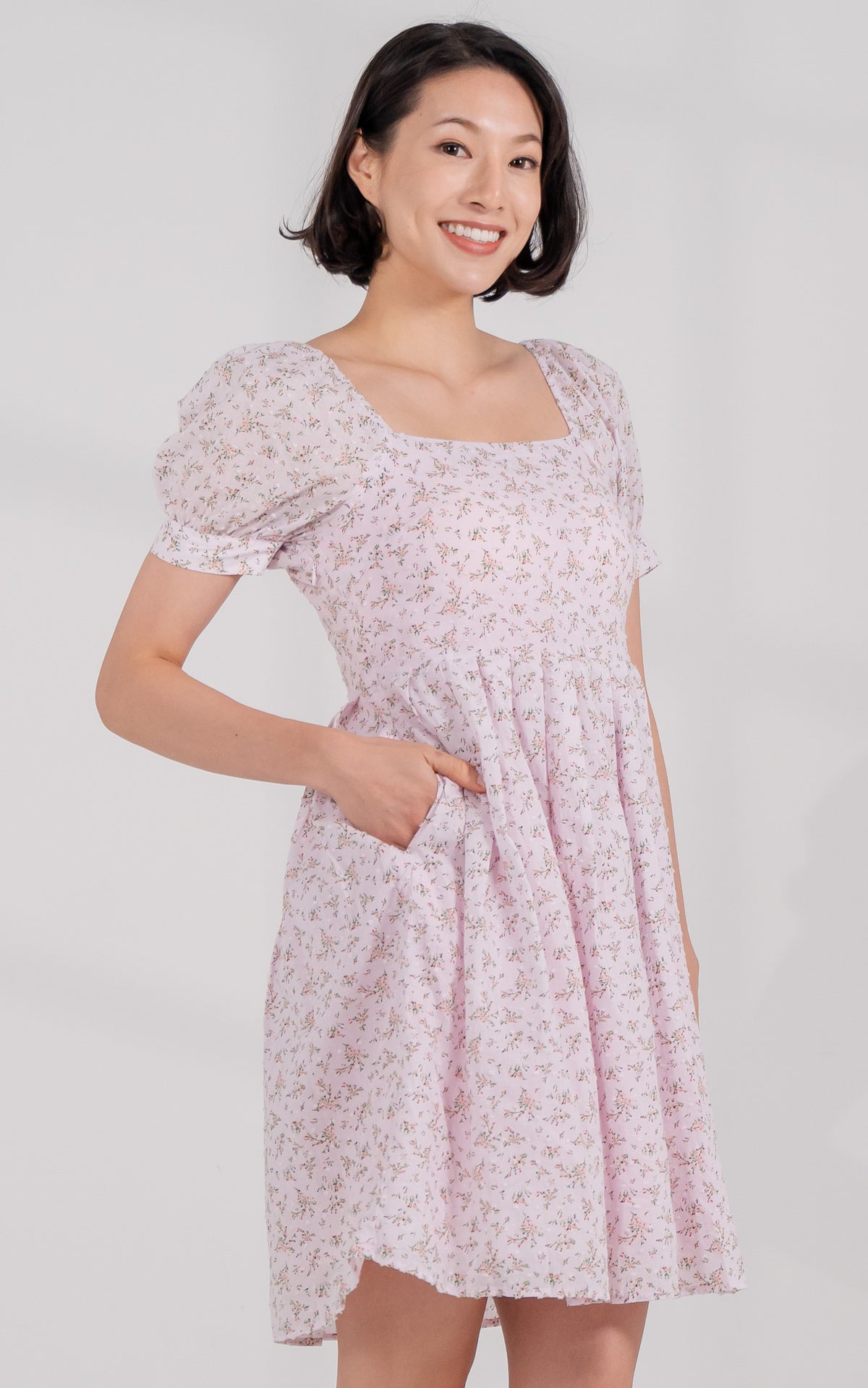Saylor Floral Padded Nursing Dress in Pink