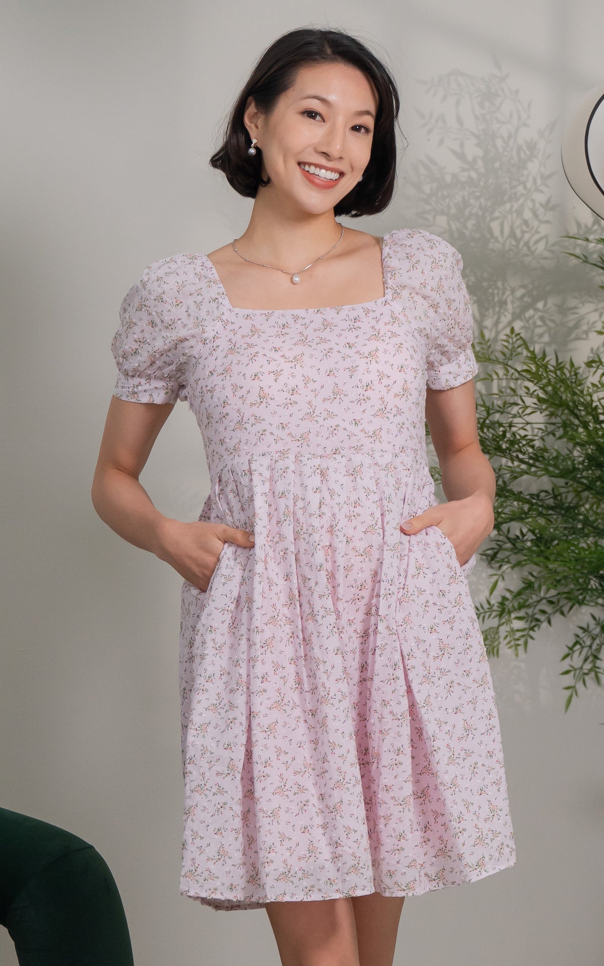 Saylor Floral Padded Nursing Dress in Pink