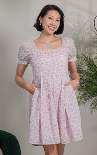 Saylor Floral Padded Nursing Dress in Pink