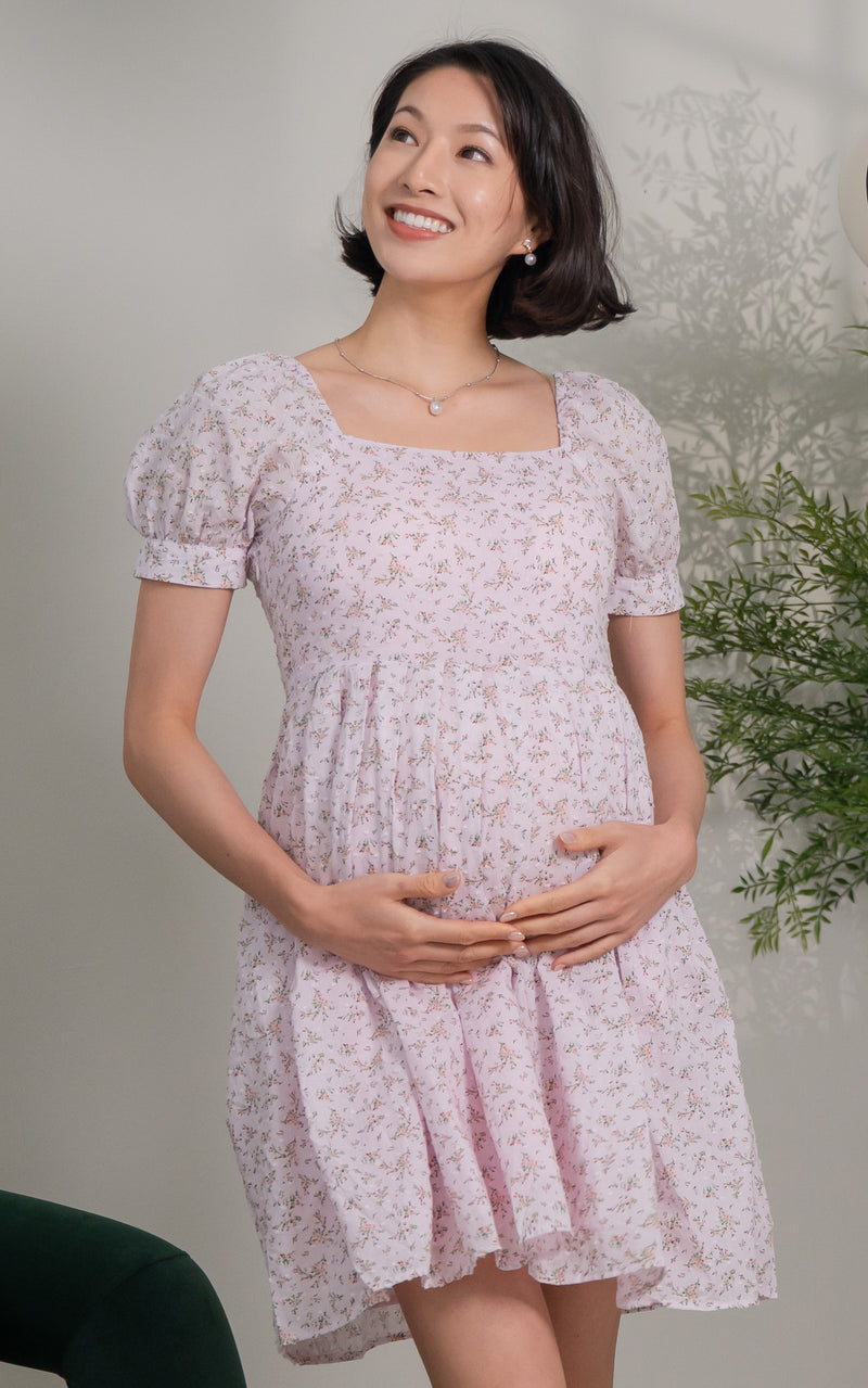 Saylor Floral Padded Nursing Dress in Pink