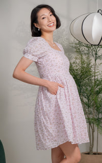 Saylor Floral Padded Nursing Dress in Pink