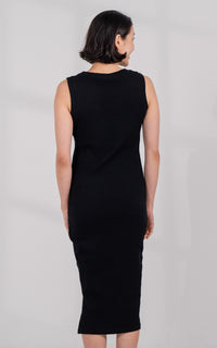 Selena Knitted Nursing Dress in Black