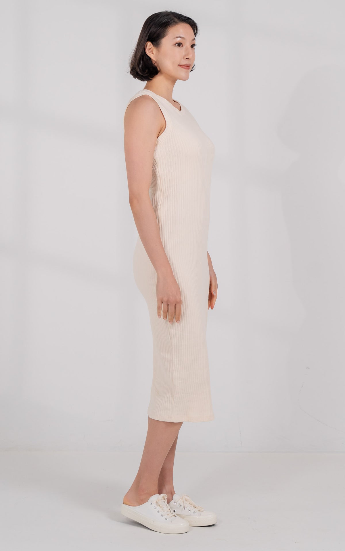 Selena Knitted Nursing Dress in Cream