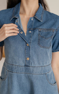 Shiloh Denim Clip-on Button Dress