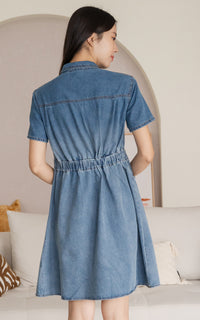 Shiloh Denim Clip-on Button Dress