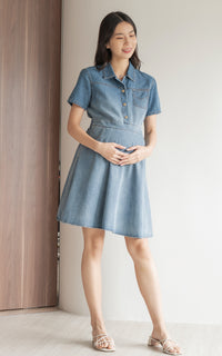 Shiloh Denim Clip-on Button Dress