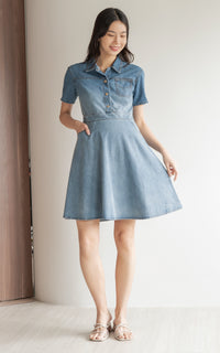 Shiloh Denim Clip-on Button Dress
