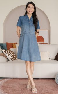 Shiloh Denim Clip-on Button Dress
