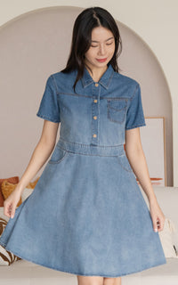 Shiloh Denim Clip-on Button Dress