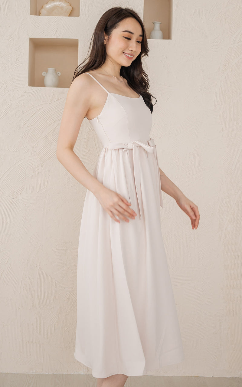 Stevie Ribbons Padded Nursing Dress in Cream