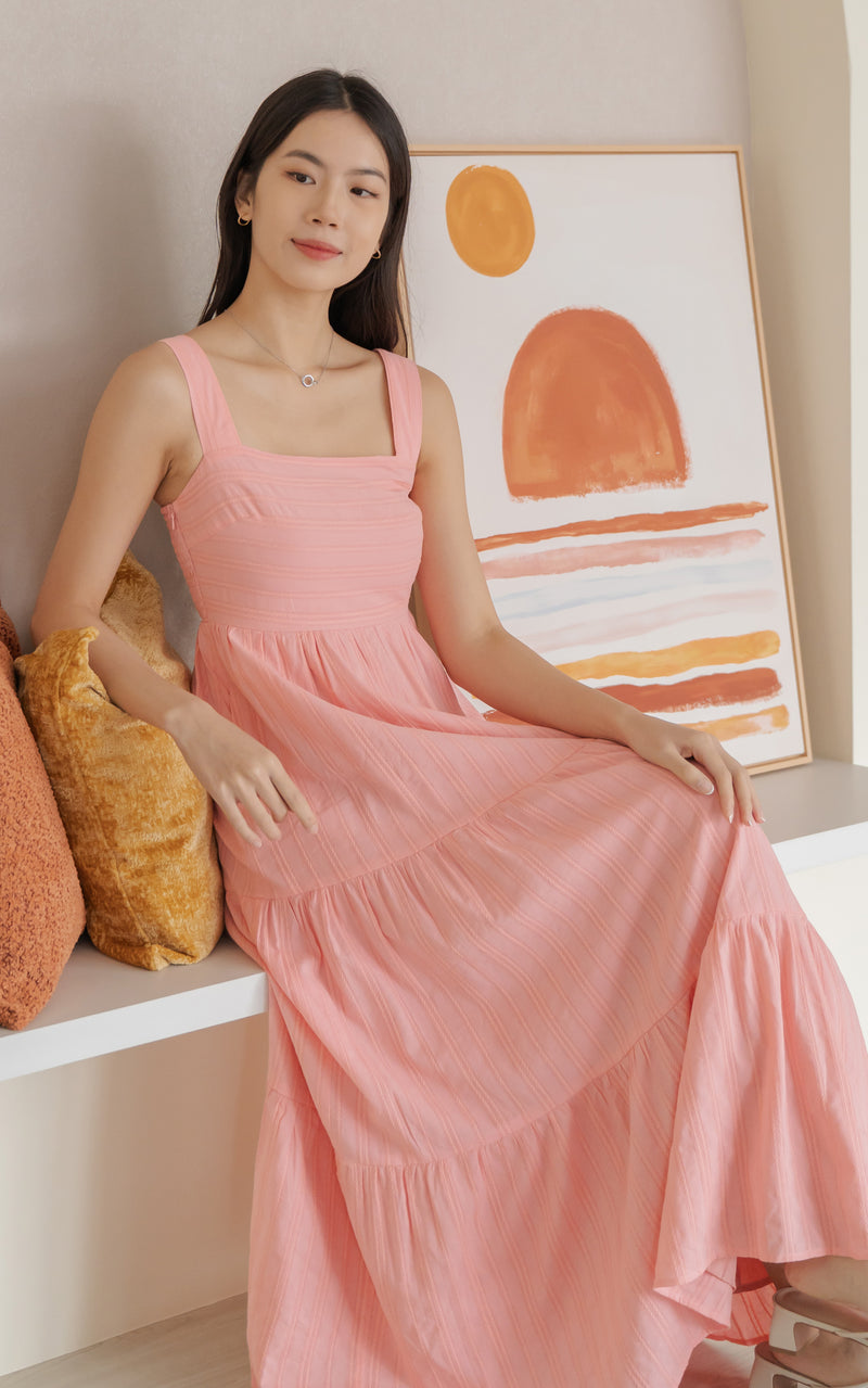 Sydney Textured Sleeveless Dress in Pink