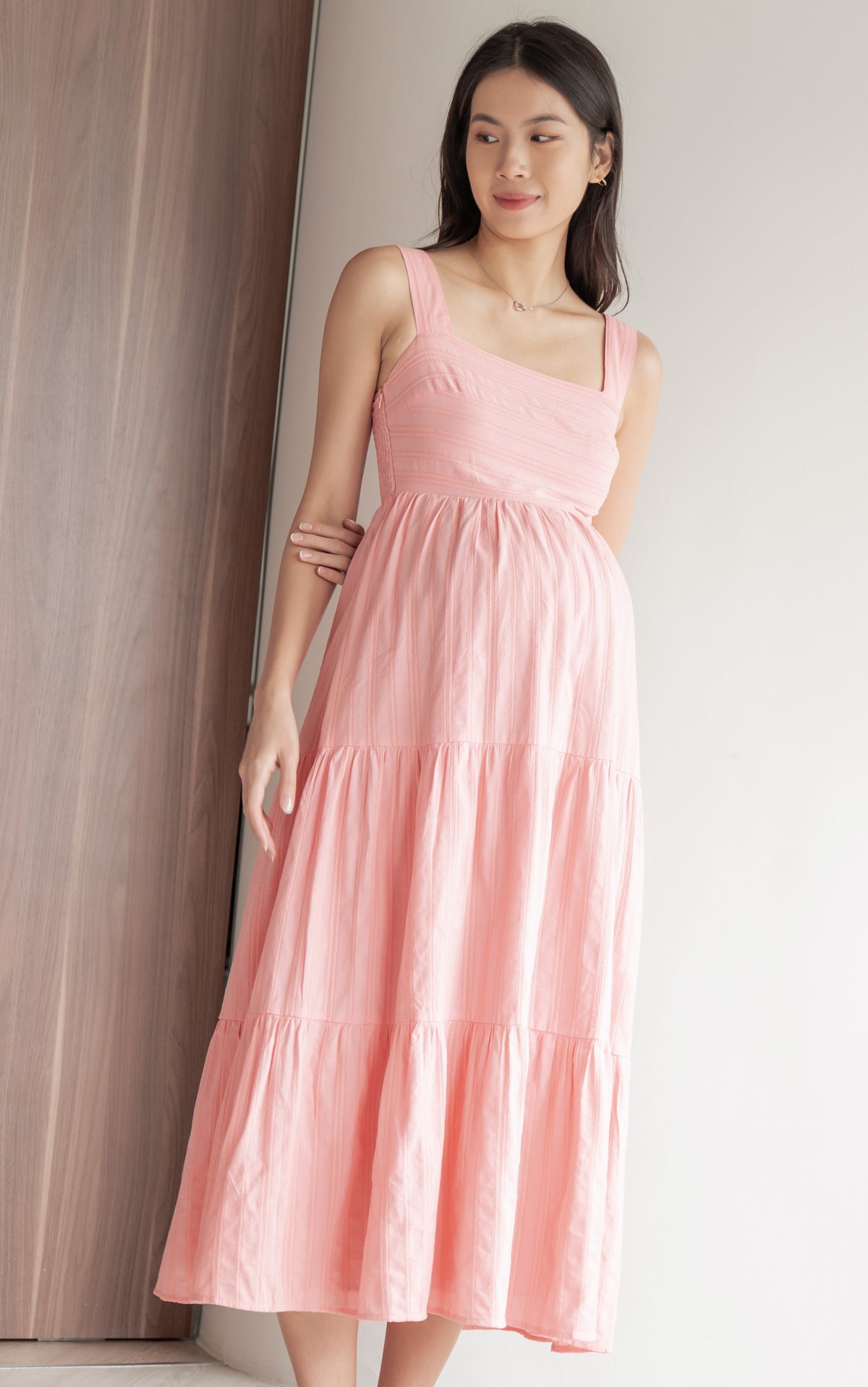 Sydney Textured Sleeveless Dress in Pink