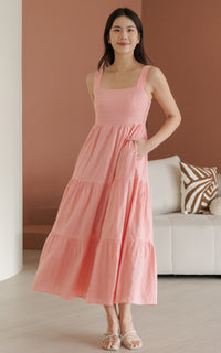 Sydney Textured Sleeveless Dress in Pink