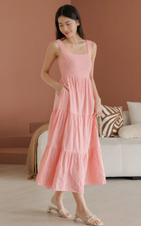 Sydney Textured Sleeveless Dress in Pink