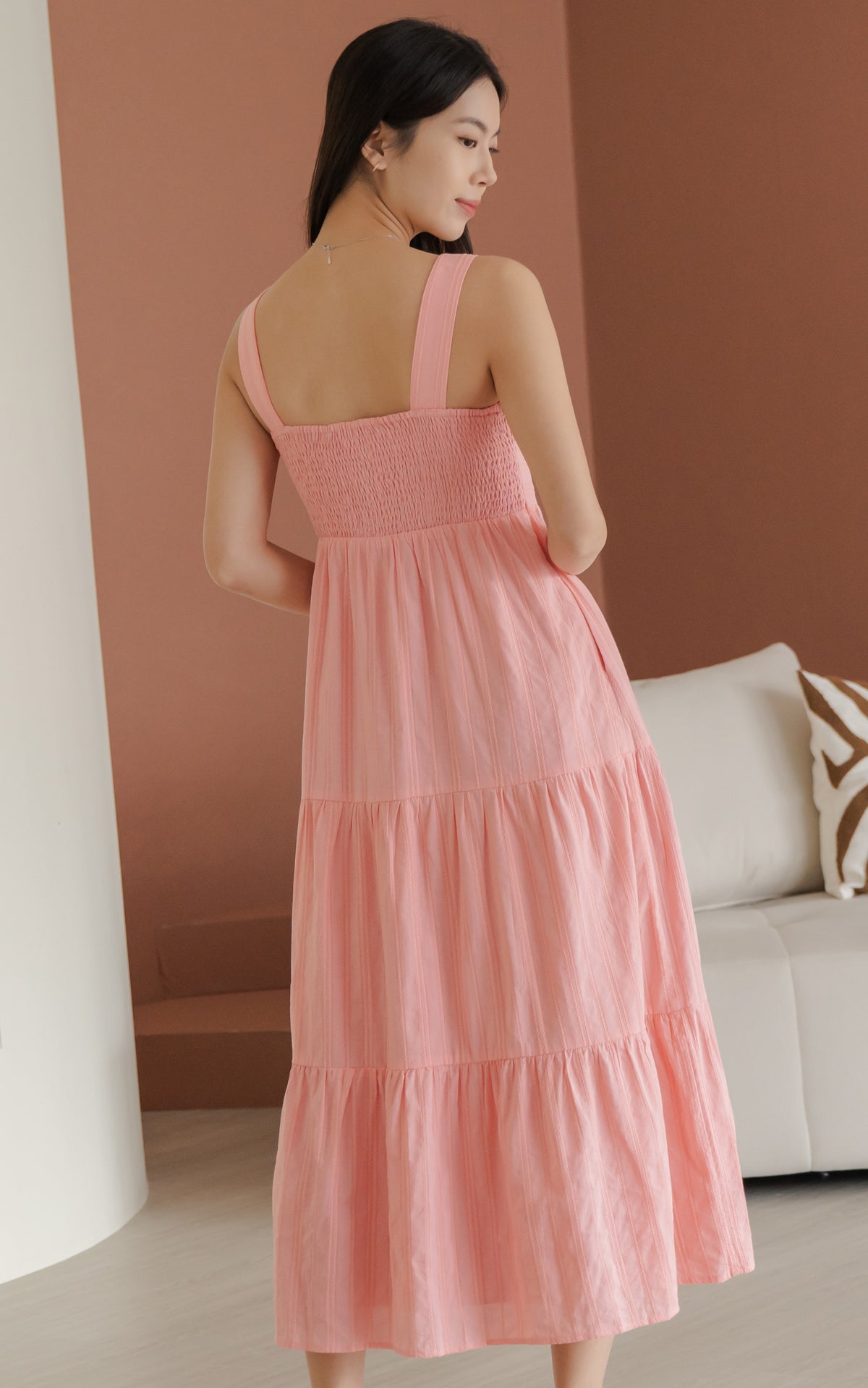 Sydney Textured Sleeveless Dress in Pink